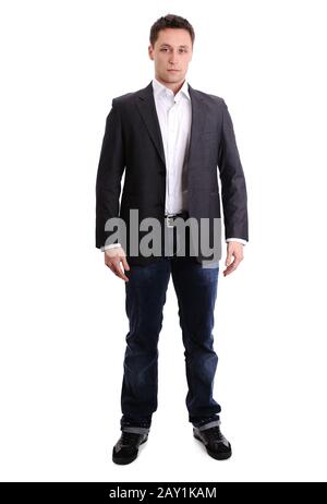 Porträt eines jungen Mannes in voller Länge stehend Stockfoto