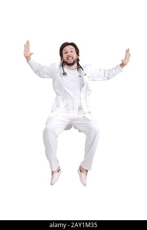 Glückliche Krankenschwester oder Arzt voller Glück Stockfoto