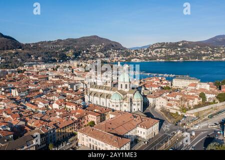 Stadt Como, Italien. Panoramaaussicht Stockfoto