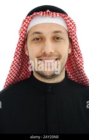 Mann mit arabischer mittelöstlicher traditioneller Kleidung Stockfoto