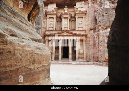 Al Khazneh - Die Schatzkammer von Petra antike Stadt Stockfoto