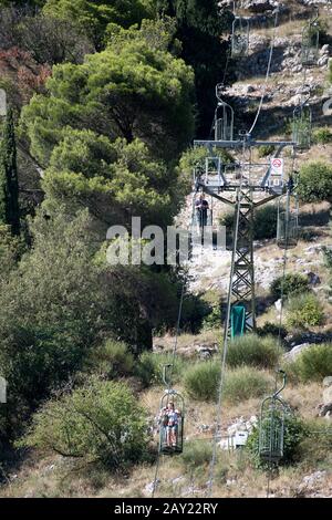 Funivia Colle Eletto (Seilbahn Colle Eletto) von Gubbio zur Basilika ...