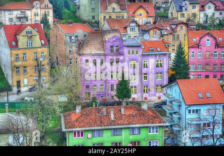 Bunte Gebäude Stadt Stockfoto