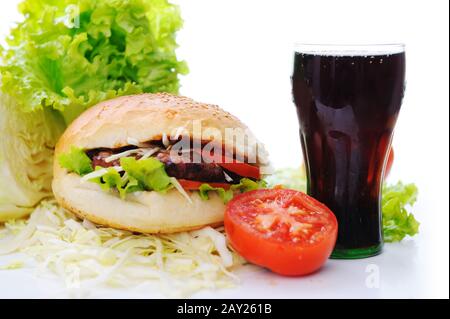 Gesunde und ungesunde Lebensmittel Stockfoto