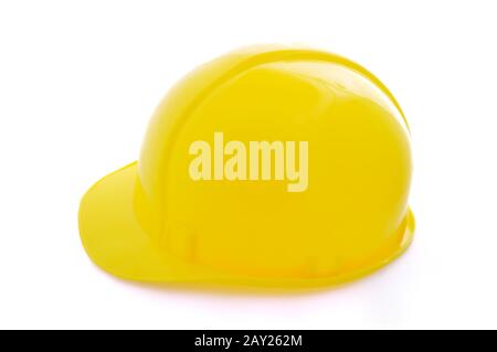 Schutzhelm auf dem weißen Hintergrund isoliert Stockfoto