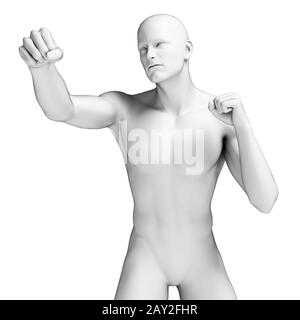 3D gerenderten Illustration - weiße Kämpfer Stockfoto