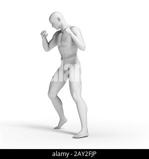 3D gerenderten Illustration - weiße Kämpfer Stockfoto