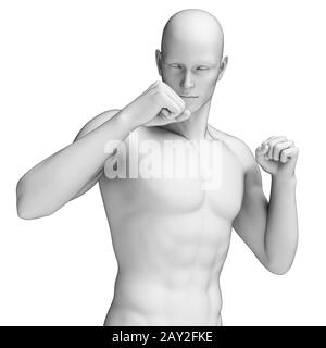 3D gerenderten Illustration - weiße Kämpfer Stockfoto