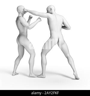 3D gerenderten Illustration - weiße Kämpfer Stockfoto