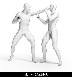 3D gerenderten Illustration - weiße Kämpfer Stockfoto