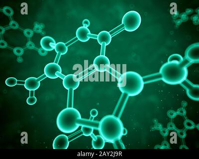 3D gerenderte Abbildung - Moleküle Stockfoto