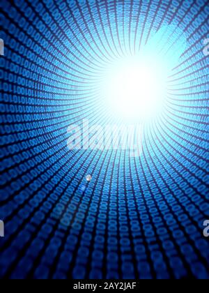 3D gerenderte Darstellung - digitaler Tunnel Stockfoto