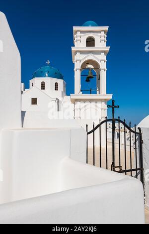 Kirche Agios Nikolaos (Sankt Nikolaus), Imerovigli, Santorini, Griechenland Stockfoto
