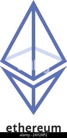Einfaches, dünnes ethereum-logo Stock Vektor
