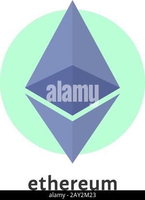 Einfaches ethereum-logo auf weiß isoliert Stock Vektor