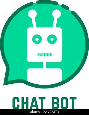 Chat-bot-Logo wie grüne Sprechblase Stock Vektor