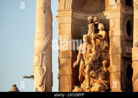 Blick auf die Plaza Espanya von Montjuic in Barcelona, Spanien Stockfoto