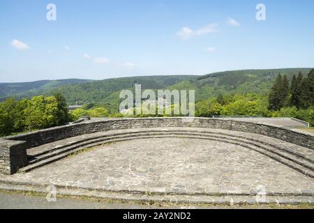 Vogelsang, Eifel, Spielfeld und VIP-Stand, Ger Stockfoto