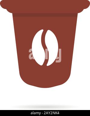 Symbol für braune, einfache Kaffeekapsel Stock Vektor