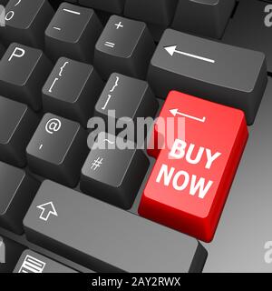 Jetzt Kaufen Taste auf Tastatur Stockfoto