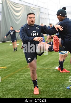 Riccarton, Edinburgh, Schottland, Großbritannien. Feb., 20. Guinness Six Nations Matches vs Italy Scotland ​Zander Fagerson (Glasgow Warriors) Credit: Eric mccowat/Alamy Live News Stockfoto