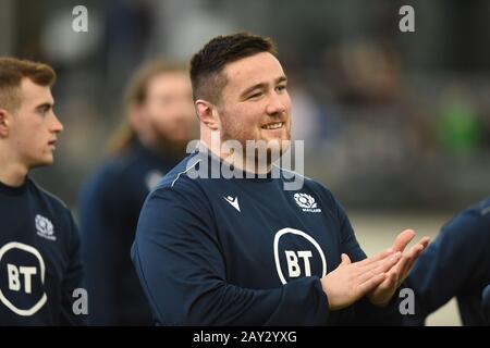 Riccarton, Edinburgh, Schottland, Großbritannien. Feb., 20. Guinness Six Nations Matches vs Italy Scotland ​Zander Fagerson (Glasgow Warriors) Credit: Eric mccowat/Alamy Live News Stockfoto