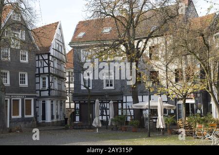 Historische Gebäude, Kirchenplatz, Hattingen, Germ Stockfoto