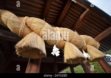 Das goldene Seil des Izumo-Schreins in Izuma Stockfoto