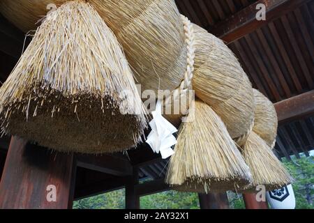 Das goldene Seil des Izumo-Schreins in Izuma Stockfoto