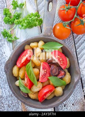 Gebratene gnocchi Stockfoto