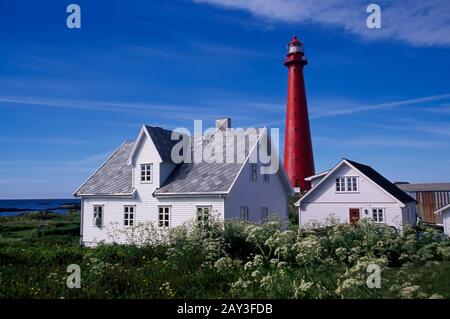 Leuchtturm Andenes, Insel Andoya, Vesteralen, Norwegen Stockfoto