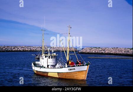 Touristenboot in Andenes, Andoya Island, Vesteralen, Norwegen Stockfoto