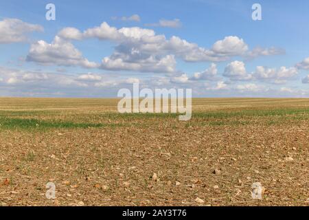 Freyburg, Deutschland. September 2018. Blick auf eine geerntete Feldkredit: Stephan Schulz / dpa-Zentralbild / ZB / dpa / Alamy Live News Stockfoto