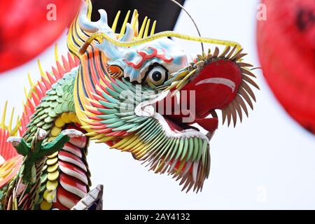 traditionelle chinesische Drachen Skulptur Stockfoto