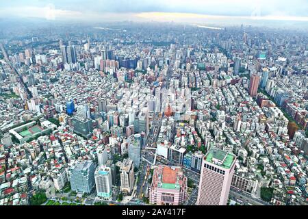 Taipei-Stadtansicht von hoch Stockfoto