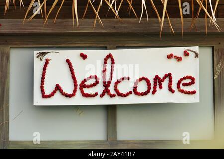 Willkommens-Schild Stockfoto