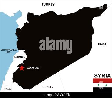 Karte von Syrien Stockfoto