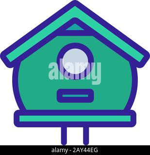 Vogelhaus - Symbolvektor. Isolierte Darstellung des Kontursymbols Stock Vektor