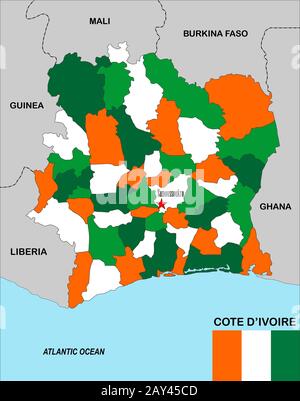 Côte d ' Ivoire Karte Stockfoto