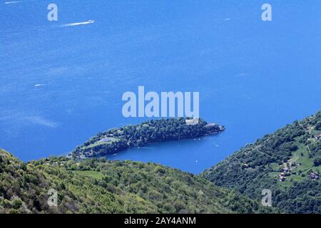 Isola Comacina am Comer See Stockfoto