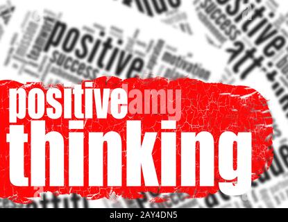 Positive Denkweise der Wortwolke Stockfoto