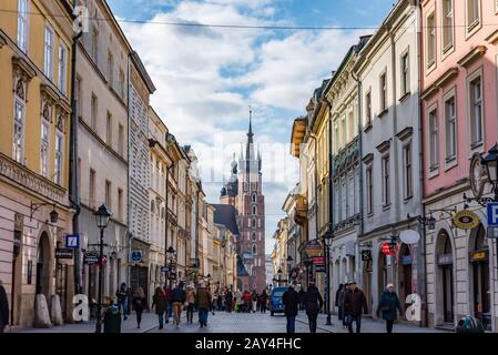 Florianska, Durchgangsstraße in Krakow, Polen Stockfoto