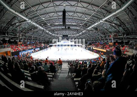 Dordrecht, Niederlande. Februar 2020. Dordrecht, 14-02-2020, Sportboulevard Dordrecht, Kurzbahn, Stadionübersicht während der Kurzbahn der ISU-Weltmeisterschaft. Credit: Pro Shots/Alamy Live News Stockfoto