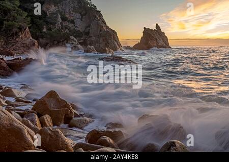 CALA S'AGUIA LLORET DE MAR COSTA BRAVA GERONA KATALONIEN SPANIEN Stockfoto