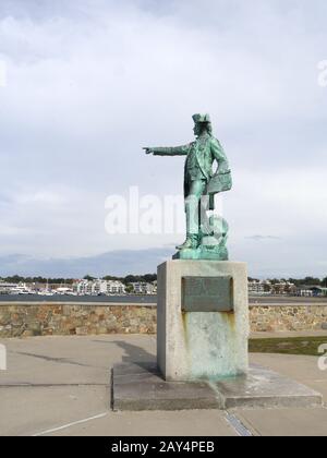 Newport, Rhode Island-September 2017: The Rochambeau Statue and Memorial at the Newport Harbor, Stockfoto