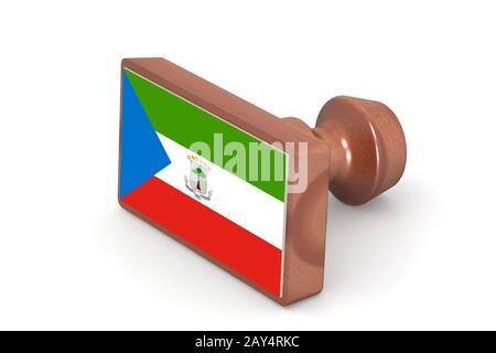 Holz Stempel mit Äquatorialguinea Flagge Stockfoto