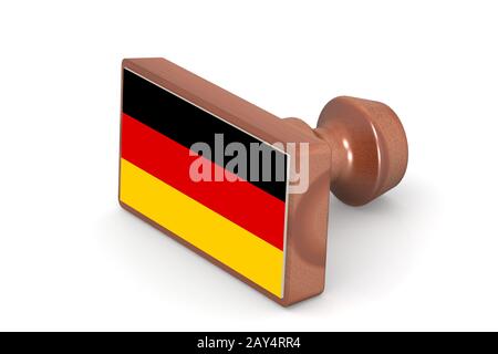 Holz Stempel mit Deutschland Fahne Stockfoto