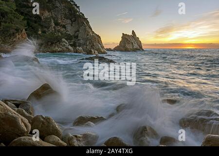 CALA S'AGUIA LLORET DE MAR COSTA BRAVA GERONA KATALONIEN SPANIEN Stockfoto