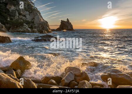 CALA S'AGUIA LLORET DE MAR COSTA BRAVA GERONA KATALONIEN SPANIEN Stockfoto