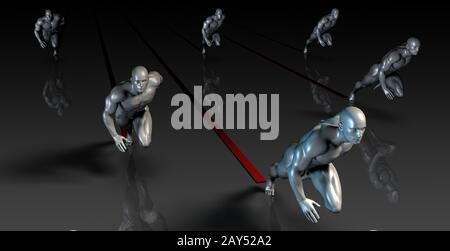 Einen Marathon zu laufen Stockfoto